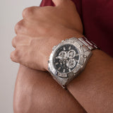  Shop Authentic Guess Trophy Chronograph Diamonds Black Dial Silver Steel Strap Watch for Men - GW0390G1 - Luxxuri