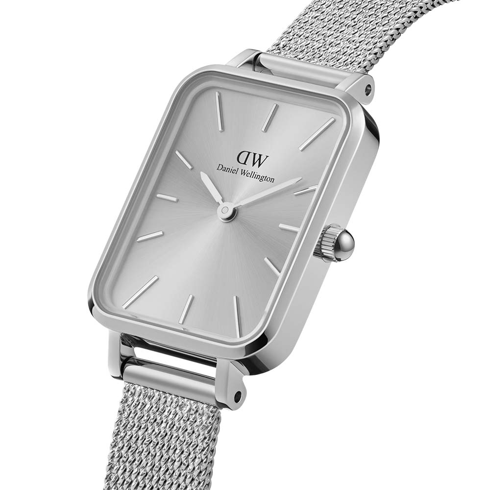  Shop Authentic Daniel Wellington Quadro Unitone Silver Dial Silver Mesh Strap Watch For Women - DW00100486 - Luxxuri
