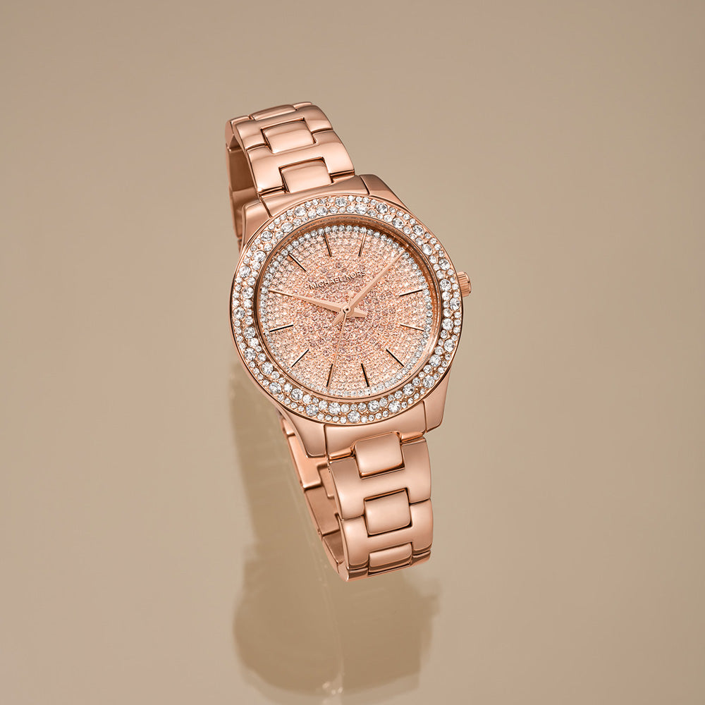  Shop Authentic Michael Kors Liliane Three Hand Rose Gold Dial Rose Gold Steel Strap Watch For Women - MK4651 - Luxxuri