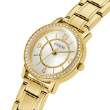  Shop Authentic Guess Analog Diamonds Silver Dial Gold Steel Strap Watch For Women - W1013l2 - Luxxuri