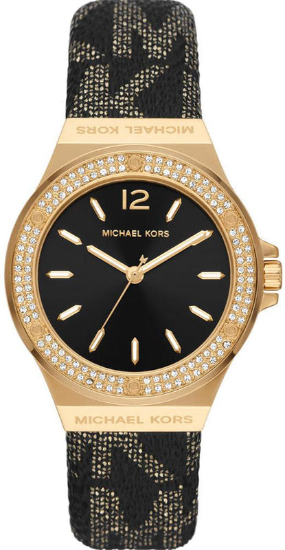  Shop Authentic Michael Kors Lennox Three Hand Black Dial Black Leather Strap Watch For Women - MK7307 - Luxxuri