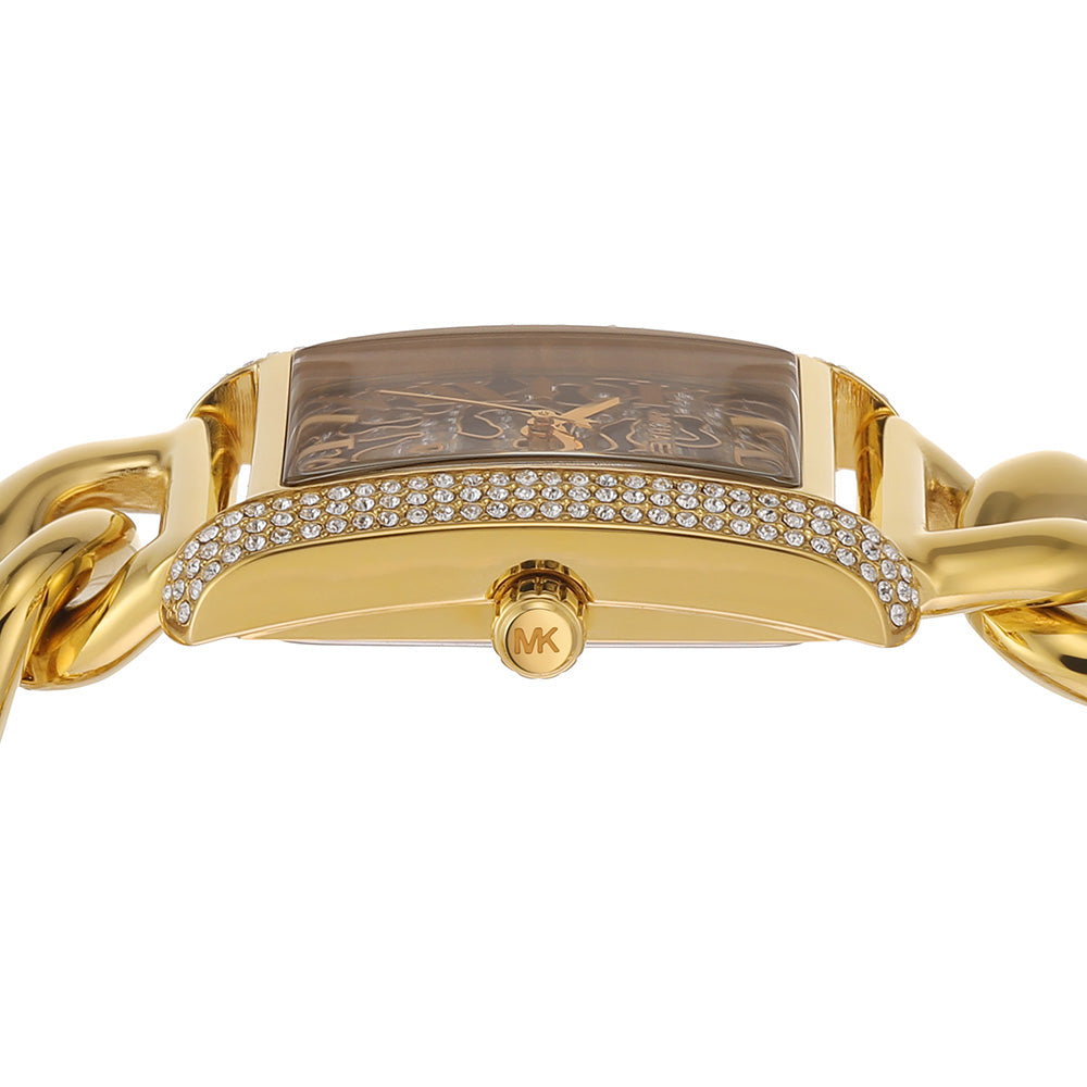  Shop Authentic Michael Kors Emery Three Hand Leopard Print Gold Dial Gold Steel Strap Watch For Women - MK7437 - Luxxuri