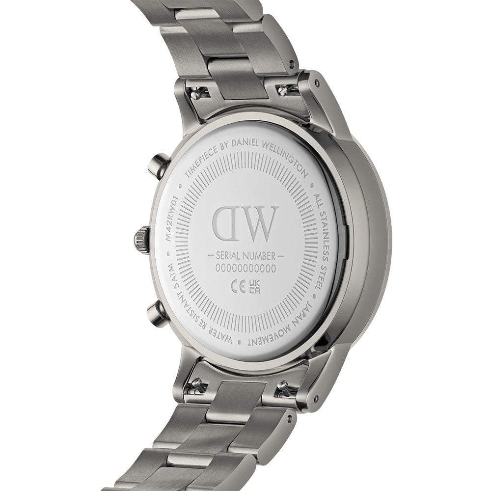  Shop Authentic Daniel Wellington Iconic Link Chronograph Grey Dial Grey Steel Strap Watch for Men - DW00100643 - Luxxuri