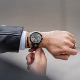  Shop Authentic Daniel Wellington Iconic Chronograph Black Dial Black Steel Strap Watch For Men - DW00100642 - Luxxuri