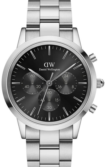  Shop Authentic Daniel Wellington Iconic Chronograph Link Black Dial Silver Steel Strap Watch For Men  - DW00100645 - Luxxuri