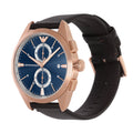  Shop Authentic Emporio Armani Claudio Chronograph Blue Dial Brown Leather Strap Watch For Men - AR11554 - Luxxuri