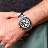 Shop Authentic Fossil Sport Tourer Chronograph Black Dial Silver Steel Strap Watch for Men - FS6045 - Luxxuri