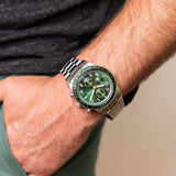  Shop Authentic Fossil Sport Tourer Chronograph Green Dial Silver Steel Strap Watch for Men - FS6048 - Luxxuri