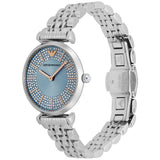 Shop Authentic Emporio Armani Gianni T-Bar Quartz Blue Dial Silver Steel Strap Watch For Women - AR11594 - Luxxuri