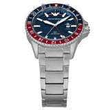  Shop Authentic Emporio Armani Sea Explorer GMT Blue Dial Silver Steel Strap Watch For Men - AR11590 - Luxxuri