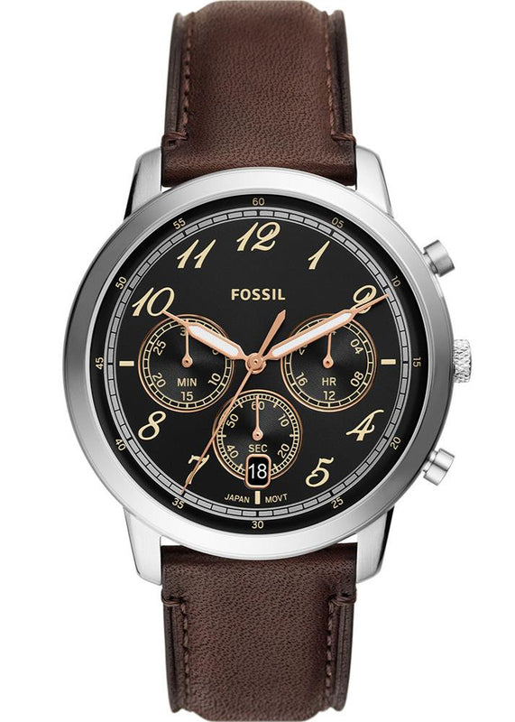  Shop Authentic Fossil Neutra Chronograph Black Dial Brown Leather Strap Watch for Men - FS6024 - Luxxuri