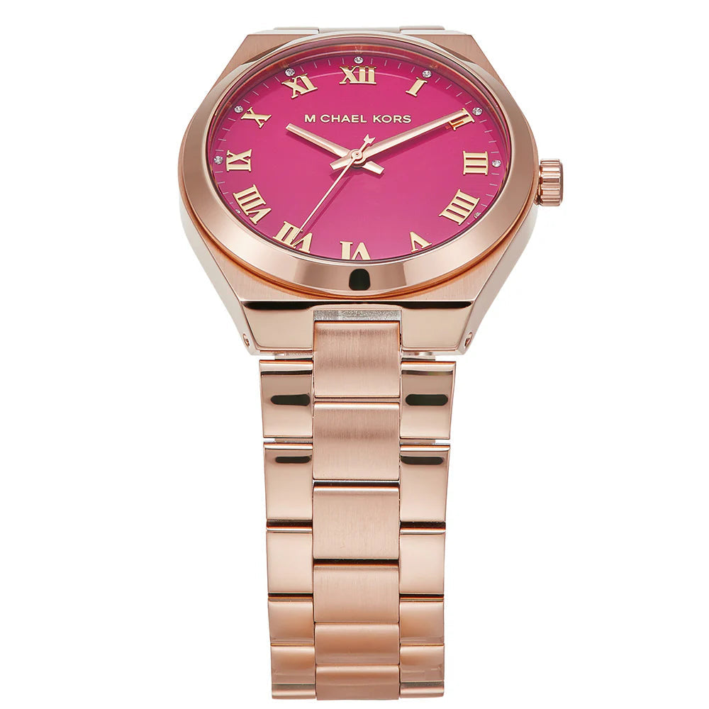  Shop Authentic Michael Kors Lennox Analog Pink Dial Rose Gold Steel Strap Watch for Women - MK7462 - Luxxuri
