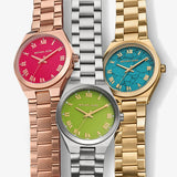  Shop Authentic Michael Kors Lennox Analog Pink Dial Rose Gold Steel Strap Watch for Women - MK7462 - Luxxuri
