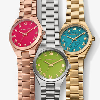  Shop Authentic Michael Kors Lennox Three-Hand Green Dial Silver Steel Strap Watch for Women - MK7463 - Luxxuri