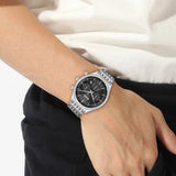  Shop Authentic Hugo Boss Gregor Chronograph Black Dial Silver Steel Strap Watch For Men - 1514082 - Luxxuri