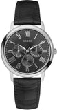  Shop Authentic Guess Wafer Analog Black Dial Black Leather Strap Watch For Men - W70016G1 - Luxxuri