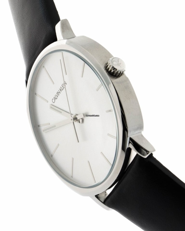  Shop Authentic Calvin Klein Posh Silver Dial Black Leather Strap Watch for Men - K8Q311C6 - Luxxuri