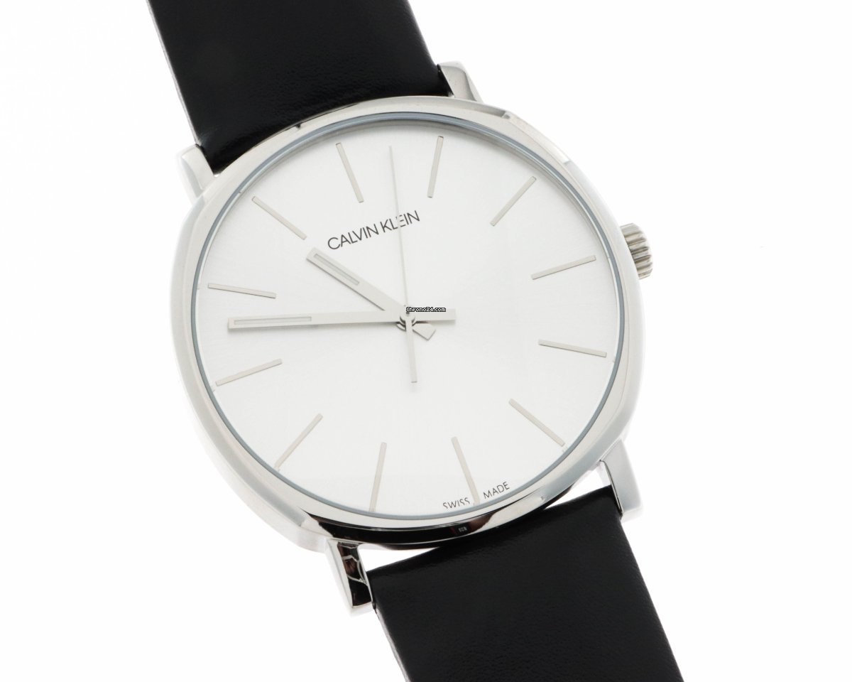 Shop Authentic Calvin Klein Posh Silver Dial Black Leather Strap Watch for Men - K8Q311C6 - Luxxuri