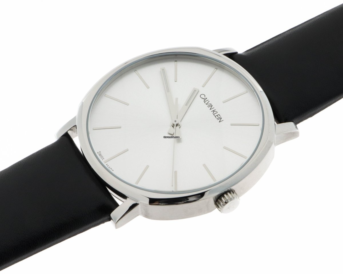  Shop Authentic Calvin Klein Posh Silver Dial Black Leather Strap Watch for Men - K8Q311C6 - Luxxuri