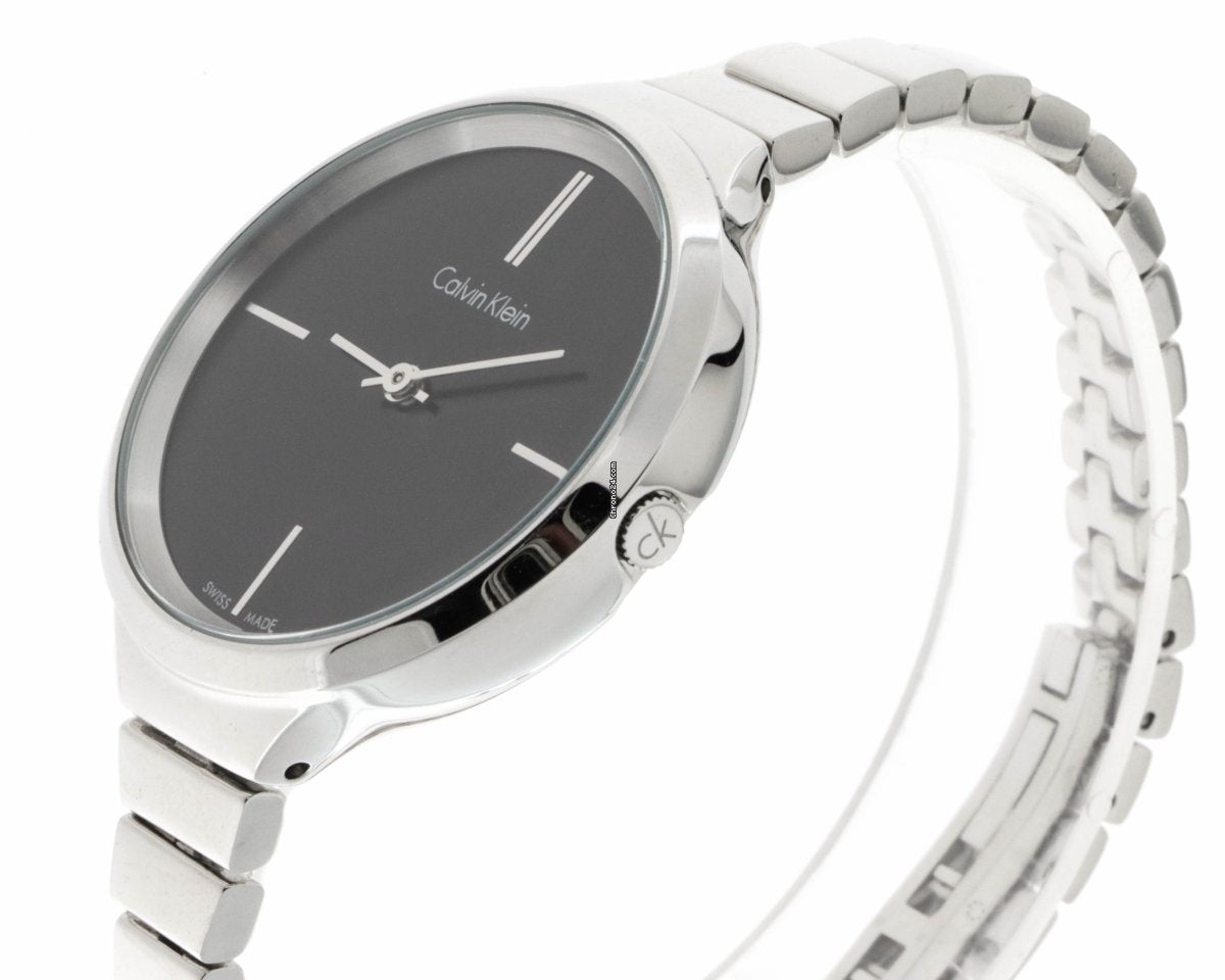  Shop Authentic Calvin Klein Lively Black Dial Silver Steel Strap Watch for Women - K4U23121 - Luxxuri