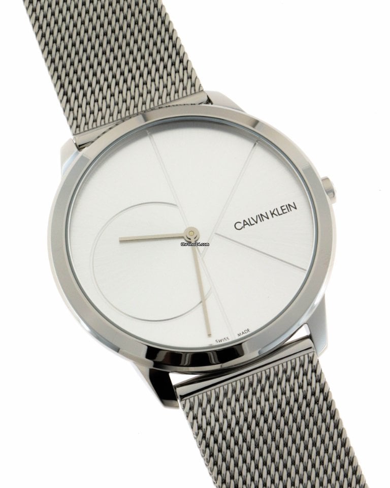  Shop Authentic Calvin Klein Minimal Silver Dial Silver Mesh Bracelet Watch for Men - K3M2112Z - Luxxuri