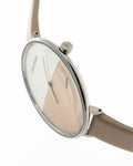  Shop Authentic Calvin Klein Rise White Beige Dial Beige Leather Strap Watch for Women - K7A231XH - Luxxuri