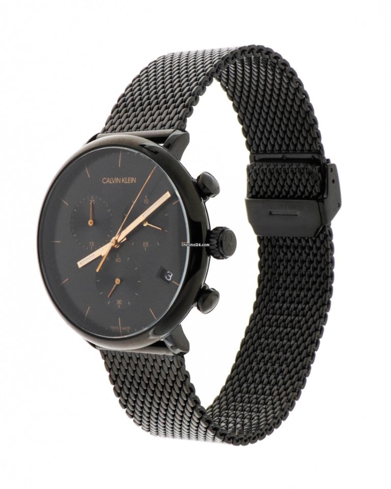  Shop Authentic Calvin Klein High Noon Black Dial Black Mesh Bracelet Watch for Women - K8M27421 - Luxxuri