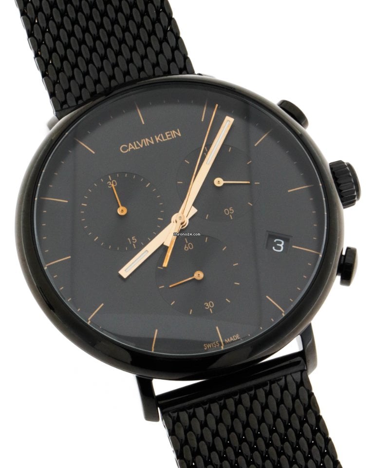  Shop Authentic Calvin Klein High Noon Black Dial Black Mesh Bracelet Watch for Women - K8M27421 - Luxxuri