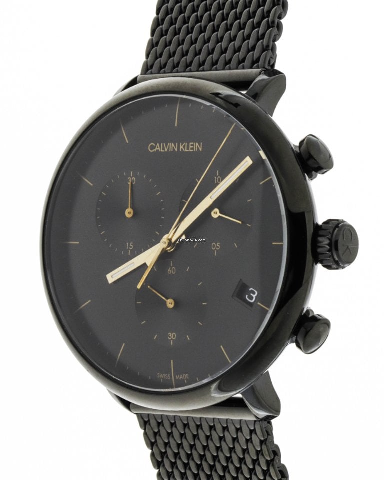  Shop Authentic Calvin Klein High Noon Black Dial Black Mesh Bracelet Watch for Women - K8M27421 - Luxxuri