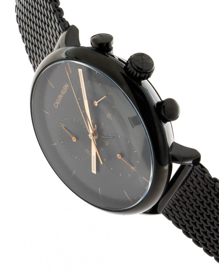  Shop Authentic Calvin Klein High Noon Black Dial Black Mesh Bracelet Watch for Women - K8M27421 - Luxxuri