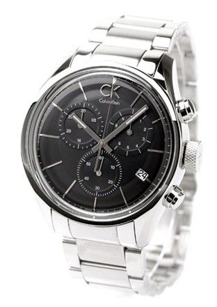  Shop Authentic Calvin Klein Masculine Chronograph Black Dial Silver Steel Strap Watch for Men - K2H27104 - Luxxuri