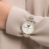  Shop Authentic Fossil Jacqueline Analog Moonphase Mother of Pearl White Dial Two Tone Steel Strap Watch for Women - ES5166 - Luxxuri