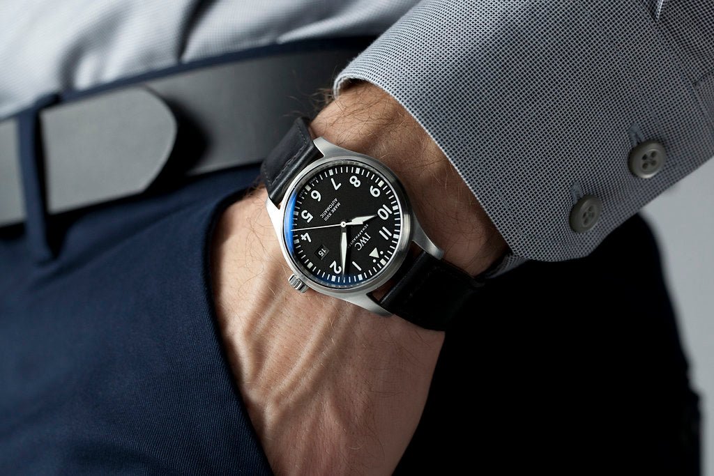  Shop Authentic IWC Pilot's Mark XVIII 40mm Black Dial Black Leather Strap Watch for Men - IW327001 - Luxxuri