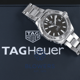  Shop Authentic Tag Heuer Aquaracer Automatic Caliber 5 Black Dial Silver Steel Strap Watch for Men - WBD2110.BA0928 - Luxxuri