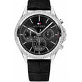  Shop Authentic Tommy Hilfiger Ari Diamonds Black Dial Black Leather Strap Watch for Women - 1781981 - Luxxuri