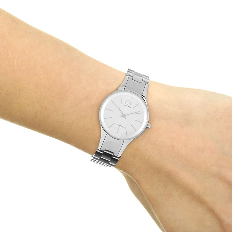  Shop Authentic Calvin Klein Simplicity White Dial Silver Steel Strap Watch for Women - K4323185 - Luxxuri
