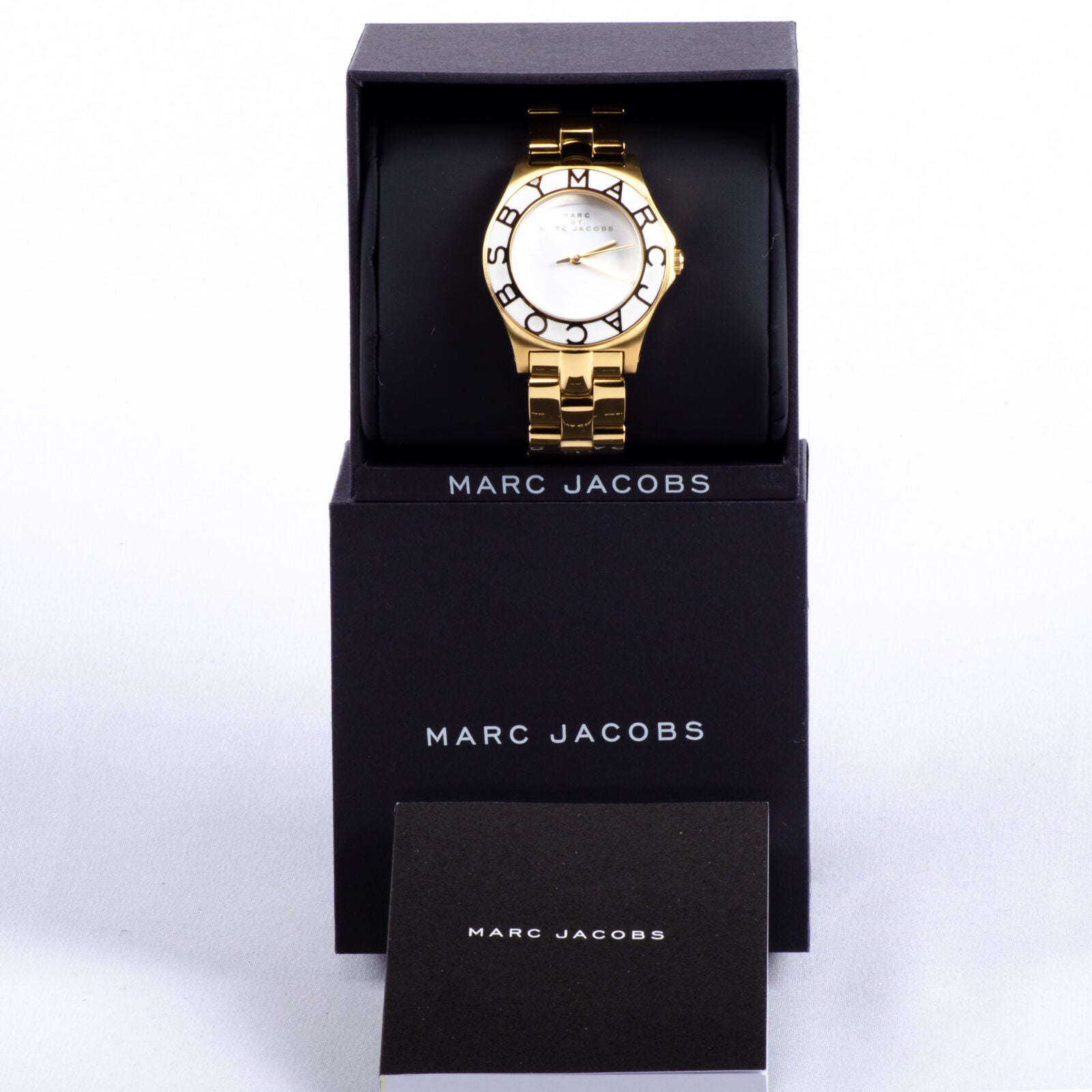 Shop Authentic Marc Jacobs Blade White Dial Gold Steel Strap Watch for Women - MBM3050 - Luxxuri