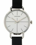  Shop Authentic Calvin Klein Evan White Dial Black Leather Strap Watch for Women - K7B231CY - Luxxuri