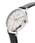  Shop Authentic Calvin Klein Evan White Dial Black Leather Strap Watch for Women - K7B231CY - Luxxuri