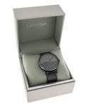  Shop Authentic Calvin Klein Boost Black Dial Black Leather Strap Watch for Men - K7Y214CL - Luxxuri