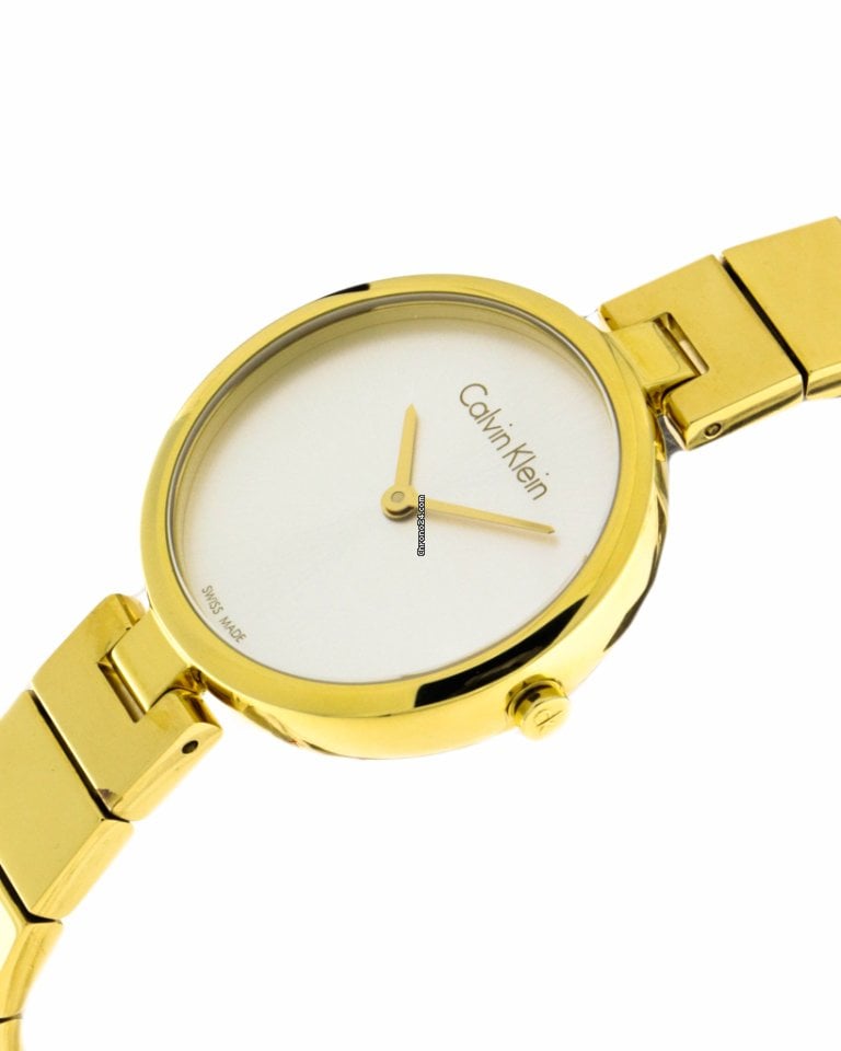  Shop Authentic Calvin Klein Authentic Silver Dial Gold Steel Strap Watch for Women - K8G23546 - Luxxuri