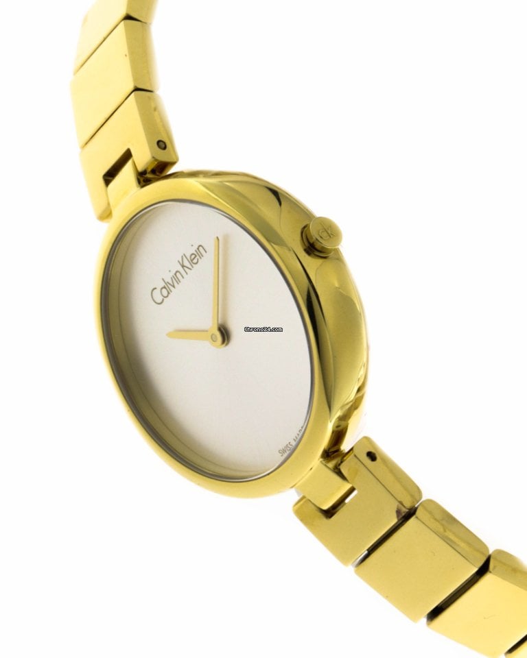  Shop Authentic Calvin Klein Authentic Silver Dial Gold Steel Strap Watch for Women - K8G23546 - Luxxuri
