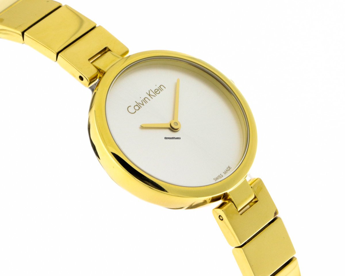  Shop Authentic Calvin Klein Authentic Silver Dial Gold Steel Strap Watch for Women - K8G23546 - Luxxuri