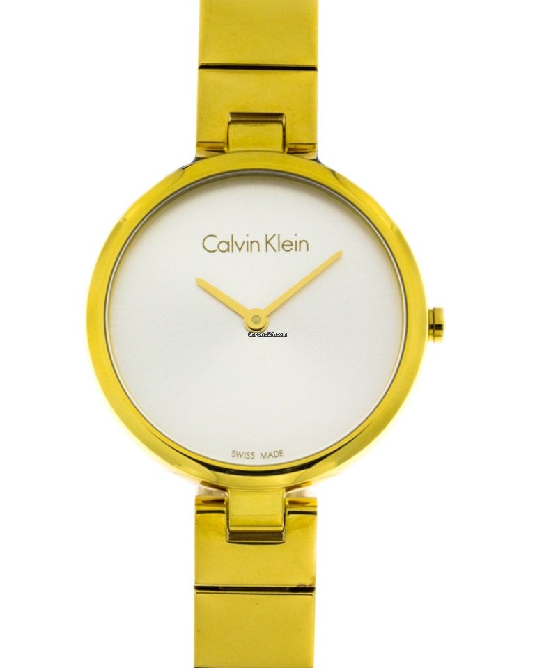  Shop Authentic Calvin Klein Authentic Silver Dial Gold Steel Strap Watch for Women - K8G23546 - Luxxuri