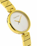  Shop Authentic Calvin Klein Authentic Silver Dial Gold Steel Strap Watch for Women - K8G23546 - Luxxuri