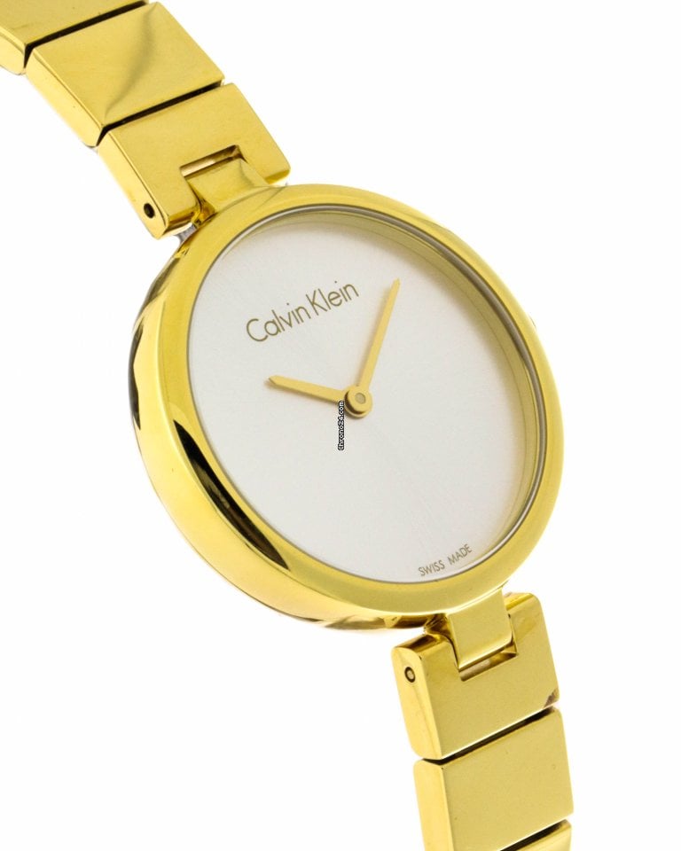  Shop Authentic Calvin Klein Authentic Silver Dial Gold Steel Strap Watch for Women - K8G23546 - Luxxuri