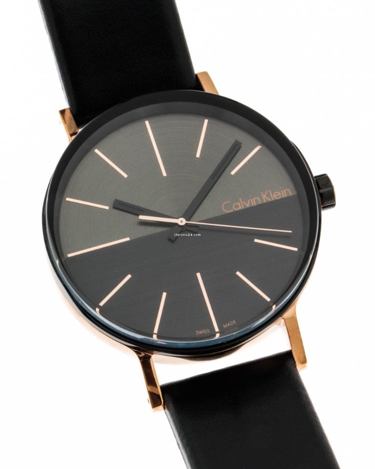  Shop Authentic Calvin Klein Boost Black Dial Black Leather Strap Watch for Men - K7Y21TCZ - Luxxuri