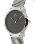  Shop Authentic Calvin Klein Minimalist Black Dial Silver Mesh Bracelet Watch for Men - K3M2112X - Luxxuri