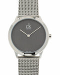  Shop Authentic Calvin Klein Minimal Grey Dial Silver Mesh Bracelet Watch for Women - K3M2212X - Luxxuri