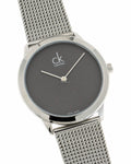  Shop Authentic Calvin Klein Minimal Grey Dial Silver Mesh Bracelet Watch for Women - K3M23124 - Luxxuri